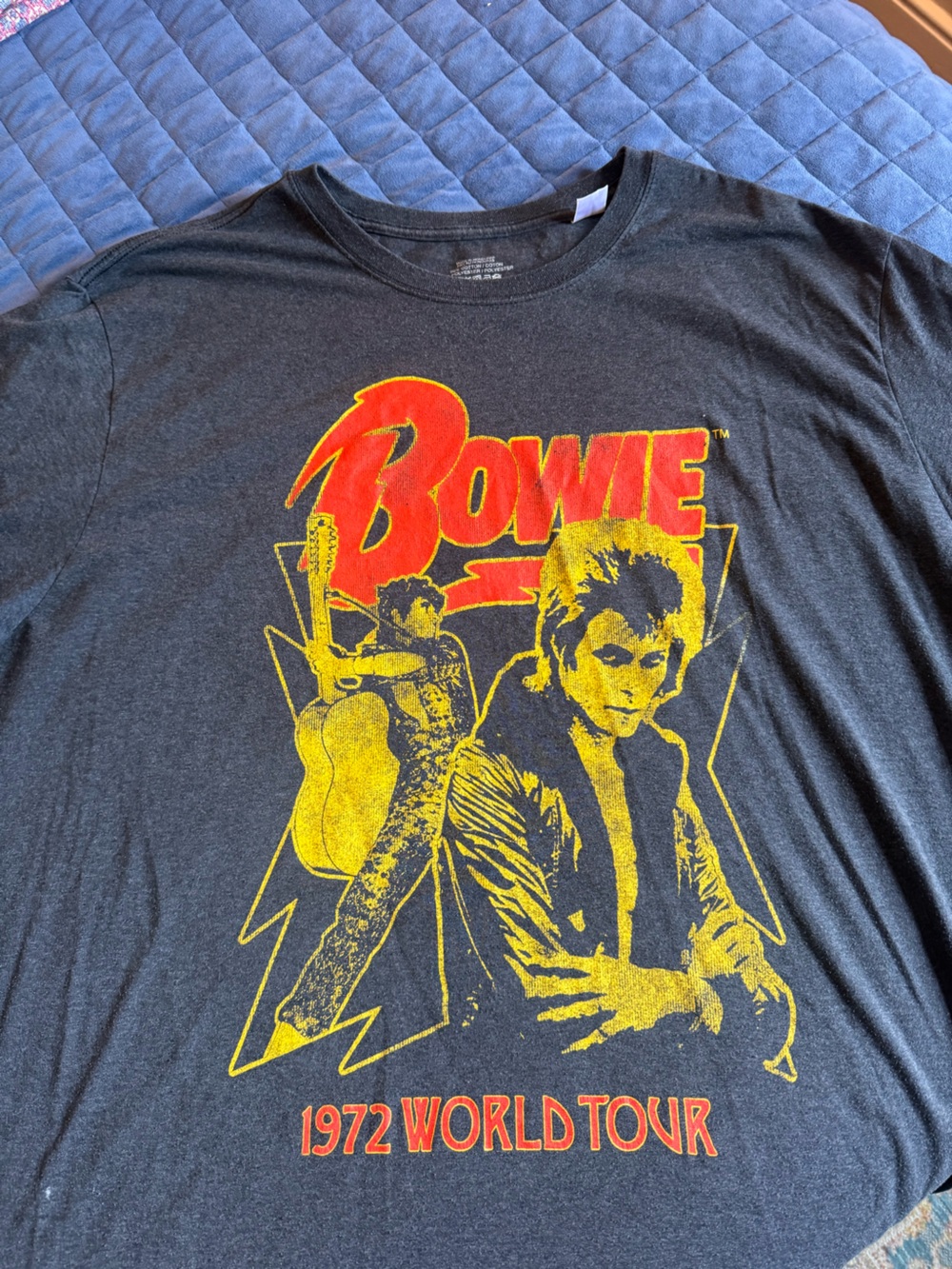 Bowie 1972 World Tour Graphic Tee - Charcoal Gray